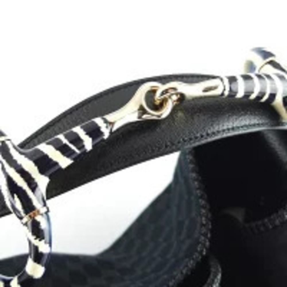 Gucci Horsebit Handbag Hobo Bag GG Canvas Black - Picture 4 of 9